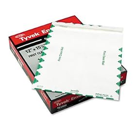 New-SURVIVOR R1800 - Tyvek USPS First Class Mailer, Side Seam, 12 x 15 1/2, White, 100/Box - QUAR1800