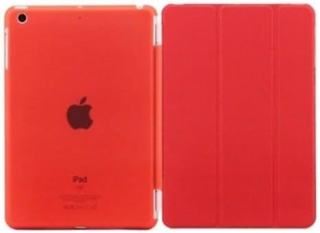 Magnetic RED Front Smart Cover Skin for For IPAD MINI + Crystal Hard Back Case Shell Sleeve