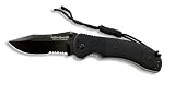JPT-3R Joe Pardue Utilitac II folding knife w/ black combo blade & Zytel grips