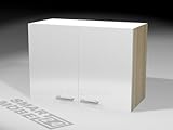 HÄNGESCHRANK ANCONA 80 Glänzend weiß/Akazie