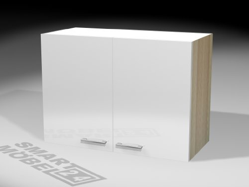 HÄNGESCHRANK ANCONA 80 Glänzend weiß/Akazie