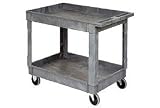 Plastic 2 Shelf Tray Service & Utility Cart 40 X 26 - 5 Inch Rubber Casters