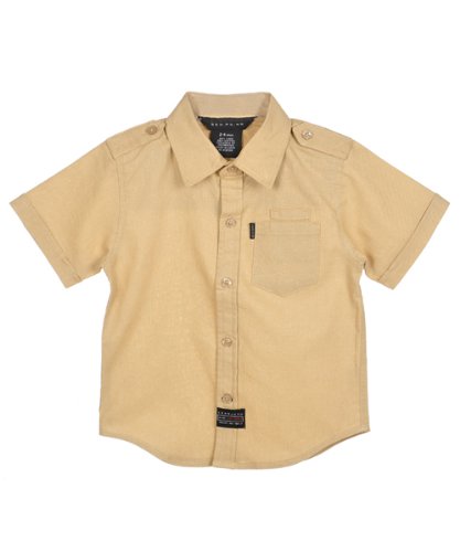 Sean John "Gehry" Linen Button-Down (Sizes 12M - 24M) - tan, 12 months