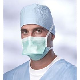 Prohibit Chamber-Style Surgical Mask - Chamber-Style Surgical Mask, With Ties, Green, 50 Unit / box