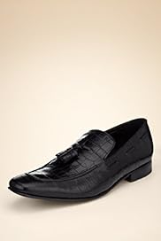 Collezione Leather Crocodile Skin Print Tassel Shoes