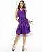 Apparel : Lauren by Ralph Lauren Collared Dupioni-Silk Wrap Dress