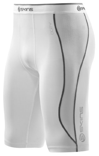 Skins A200 Men's 1/2 Tight, Large, White
