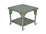 Lloyd Flanders Calypso Wicker Glass Patio End Table