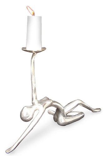 Silver and bronze candleholder Dancer