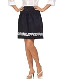 O Oscar Floral-Embroidered Flared Skirt