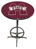 Mississippi State Bulldogs College Pub Table w/Chrome Base & Footring