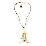 JousJous Gold Butterfly Bone Pendant Uma Necklace, Opera Length, 27" Long