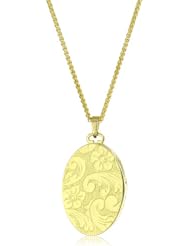 Monica Rich Kosann "Classic Lockets" Signature Gold Oval Floral Locket Necklace