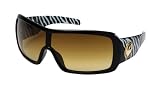 DRAGON PHASE 720-1471 ZEBRA BLACK WHITE STRIPES FRAME BRONZE GRADIENT SHIELD LENS PLASTIC SUNGLASSES