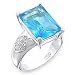 Steling Silver Young Line Ring with Aquamarine Cubic Zirconia Sizes: 6-10
