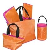 5-Piece Tote Set - Orange/Berry