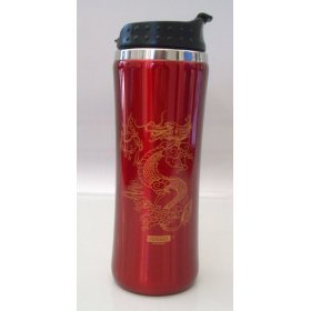 Red Dragon Reusable 14oz Travel Mug Tumbler with Stainless Steel Inside Liner