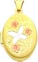 14K Tri Color Gold Butterfly Flowers Locket Jewelry