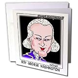 Londons Times Funny Panel Hollywood Cartoons - Boy George Washington - Greeting Cards-6 Greeting Cards with envelopes