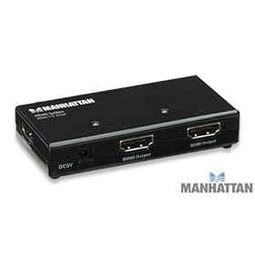 Manhattan, 2 Port Powered HDMI Splitter, 1-Input to 2-Outputs
