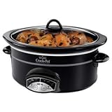 Crockpot SCVP603-B Smart-Pot 6-Quart Oval-Shaped Slow Cooker with Little Dipper, Black