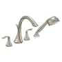 Moen T944BN Eva Two-Handle High Arc Roman Tub Faucet and Hand Shower without Valve, Brushed Nickel