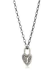 Erica Molinari "Renaissance" Sterling Silver Heart Lock Charm Necklace