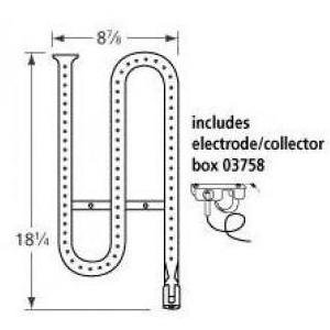 Stainless Steel Pipe Burner (Left) with Electrode for Ducane Grills