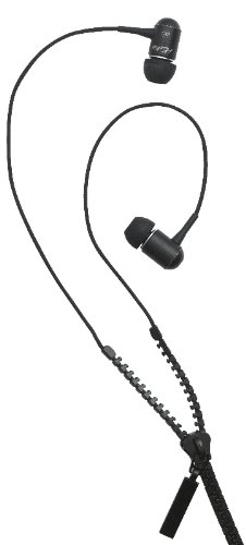 i-Ecko i-Slide - Cool Black Tangle-Free Zipper Earbuds - Holiday Gift