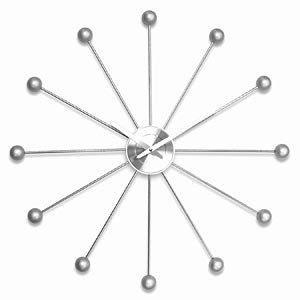 Kitchen: Infinity Instruments Silver Orbit Wall Clock