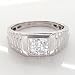 0.40 Carat Princess Diamond Gents Ring in 18ct Solid White Gold