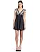 Teeze Me Junior's Cap Sleeve Empire Waist Dress,Black/Coral,5