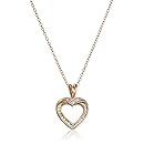 Sterling Silver Diamond Heart Pendant Necklace (0.1cttw, G-H Color, I2-I3 Clarity) 18"