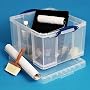 Really Useful Storage Box Plastic Lightweight Robust Stackable 42 Litre W440xD520xH310mm Clear - Ref 42C