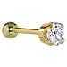 18 Gauge 5/16" -Solid 14KT Yellow Gold 4mm Cubic Zirconia Cartilage Earring