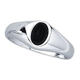 Sterling Silver Onyx Oval Signet Ring