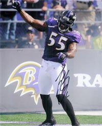Signed Suggs, Terrell (Baltimore Ravens) 8x10 Photo