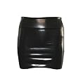 Black Shiny Liquid Mini Skirt Elastic Waist Band
