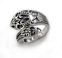 Sterling Silver Antiqued Style Ornate Spoon Ring (Size 7,8,9)