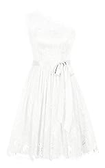 Short One Shoulder Lace Chiffon Evening Dress/Bridesmaid Dress/Prom Dress/Party Dress 