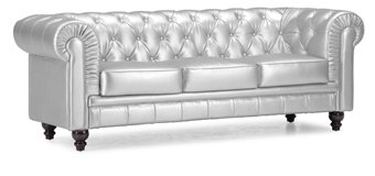 Zuo Modern Aristocrat Sofa Silver Leatherette 