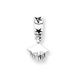 Graduation Cap Dangle Charm in Sterling Silver for 3mm Reflections, Expression, Kera, Pandora and SilveRado Bracelets & Necklaces