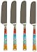 Decorative Pate Knife with Colorful Dyed Bone Handle Set of Four