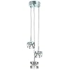 Lite Source LS-14633CLR Ice Cube 3-Lite Pendant Lamp, Polished Steel with Clear Glass Cube