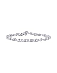 Diamond Link Bracelet in 10K White Gold (1/4 cttw)
