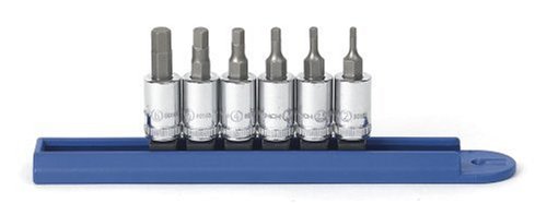 GearWrench 80321 Six-Piece 1/4-Inch Drive Metric Hex Bit Socket Set
