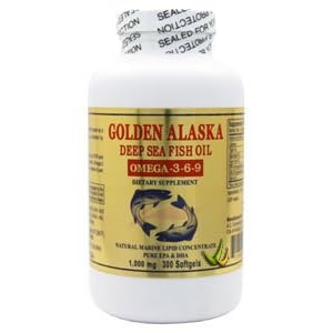 Golden Alaska Deep Sea Omega-3-6-9 Fish Oil 1000mg 300 Softgels by Gold Vitamins