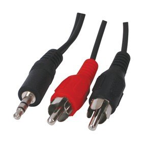5.0m 2x Cinch Stecker auf 3.5mm stereo Stecker