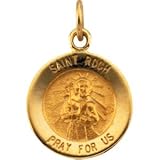 14K Yellow Gold St. Roch Medal