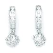 Sterling Silver 2mm CZ Cube Huggy Earrings
